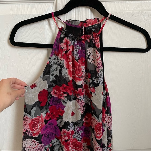 Dynamite Floral High Neck Top - Picture 2 of 4